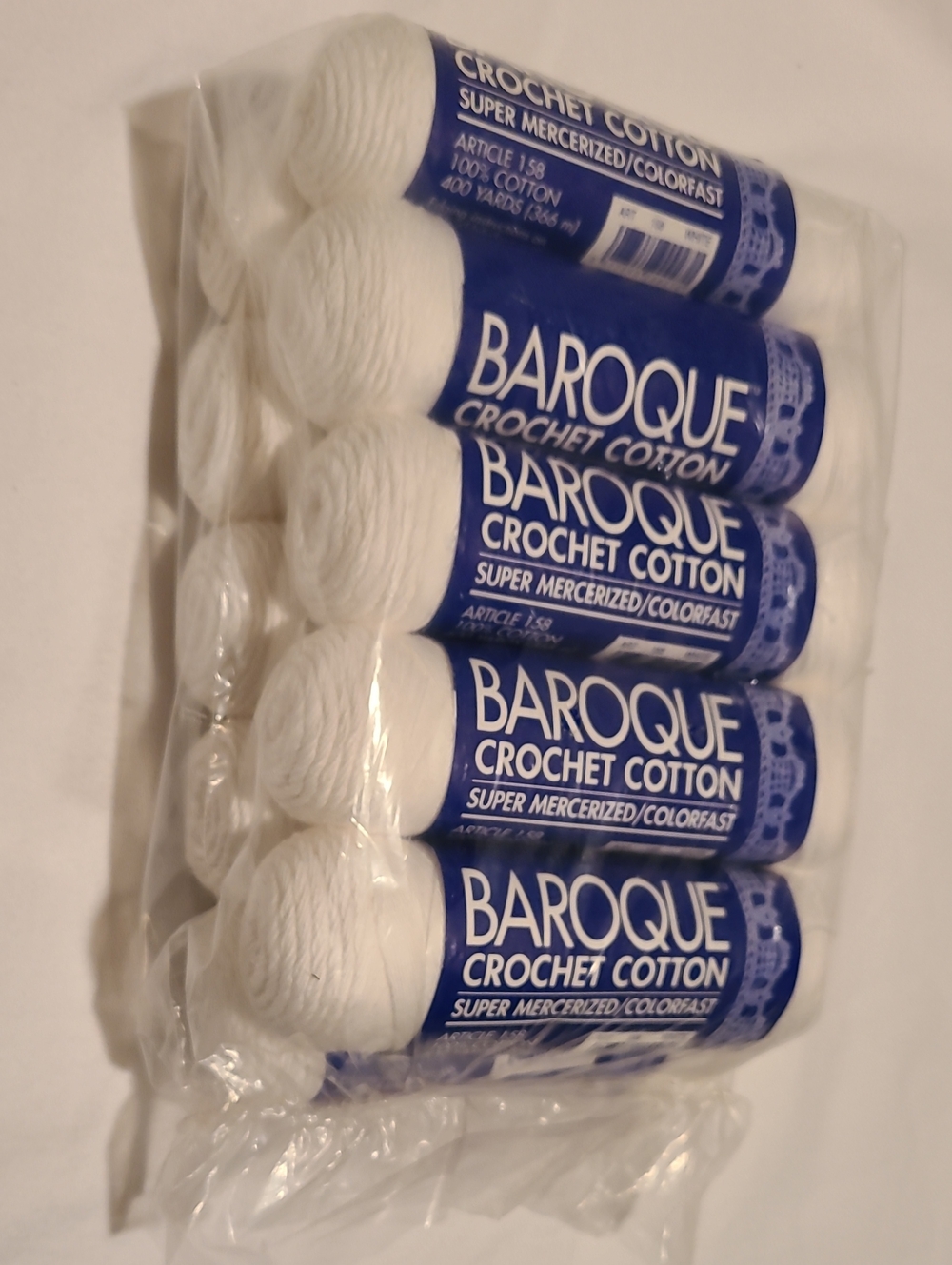 DMC Baroque Crochet Thread Cotton Mercerized Knitting Needle White 400 Yards